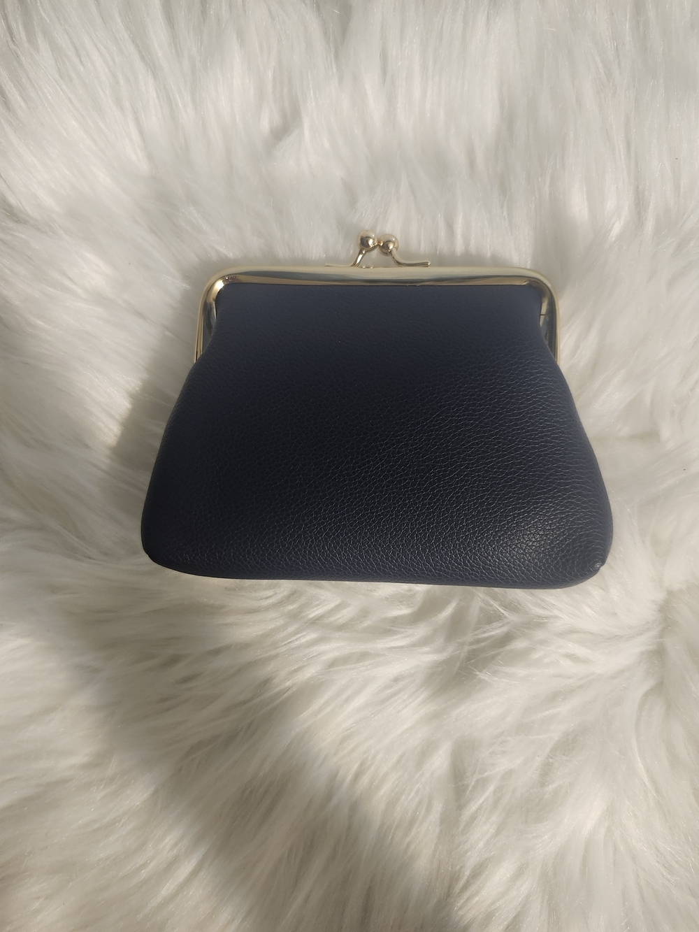 SOLD‼️ - Classic Navy Blue Leather Kiss Lock Coin Purse/ Wallet - Picture 4 of 8